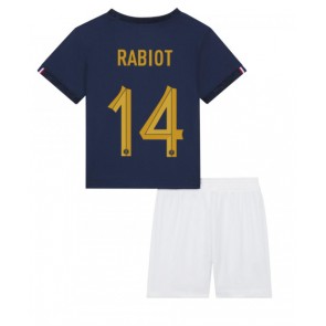 Maillot de foot France Adrien Rabiot #14 Domicile enfant Monde 2022 Manches Courte (+ pantalon court)